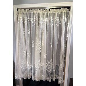 Heritage Lace Floral Lace Curtain Panels 62" W x 62" L Set of 2 Cream